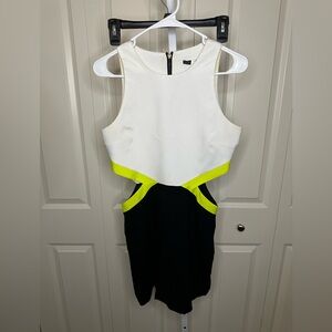 Sleeveless Party Dress - Cutout, Color Block,‎ Bodycon, Mini, Cocktail
